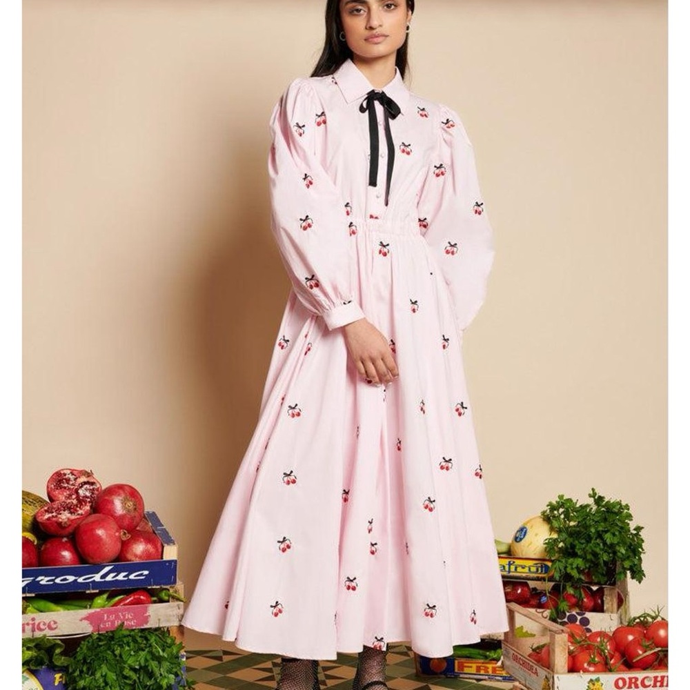 Sister Jane Pink Cherry Long Sleeve Dress